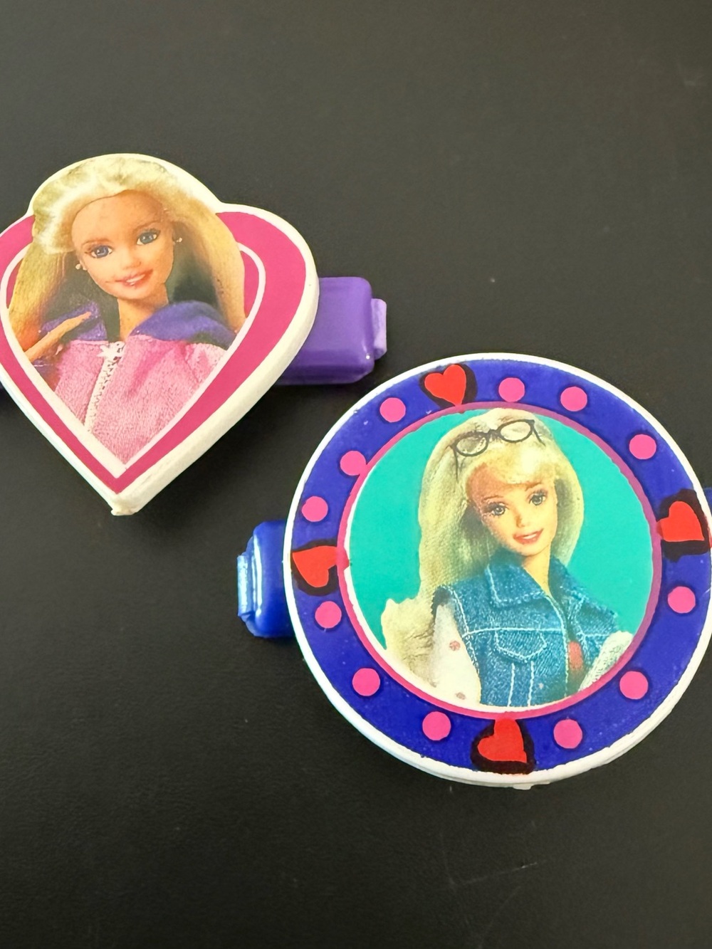 2x rare pair of Barbie vintage girls hair barrettes from the 90s-2000s y2k